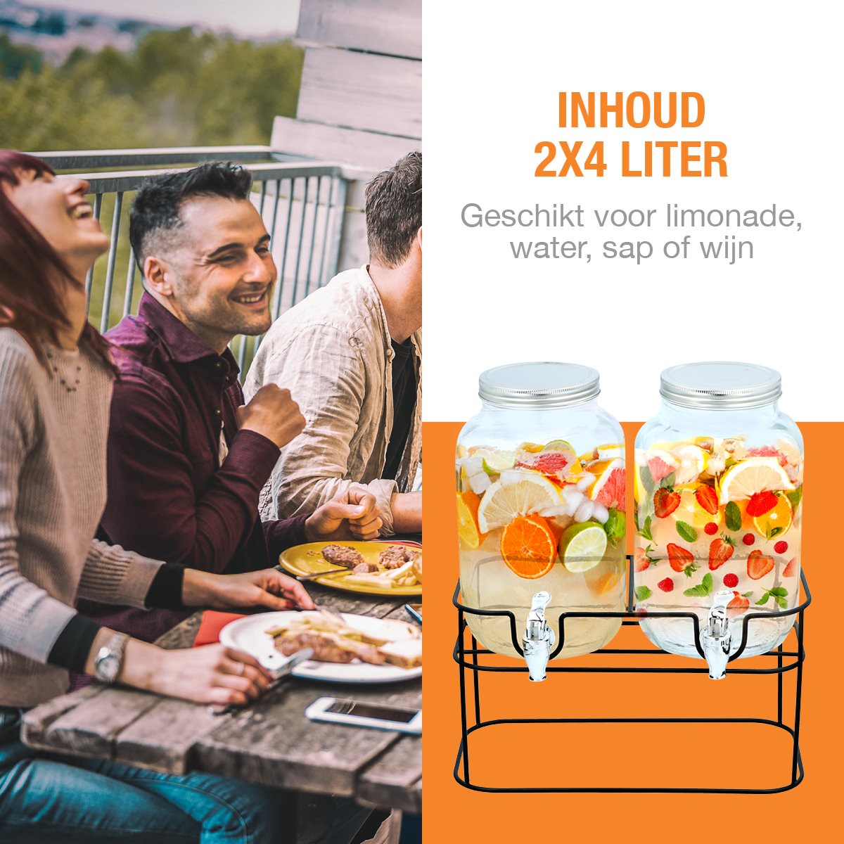 Cuisine Elegance Drankdispenser 2x 4L - maximondo
