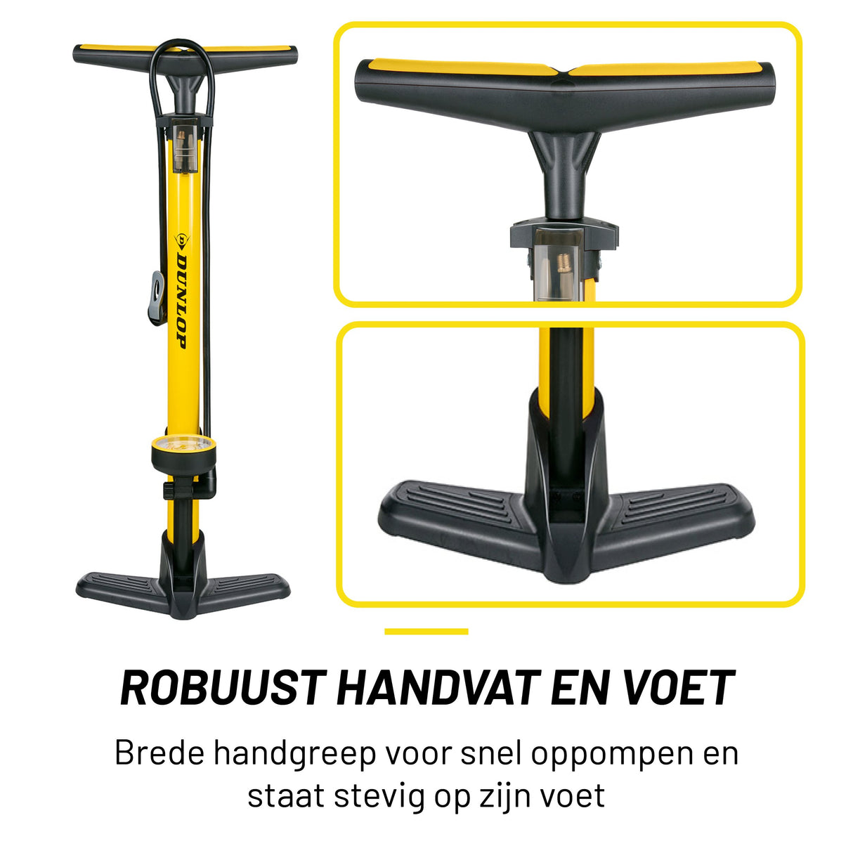 Dunlop Fietspomp met Drukmeter - maximondo
