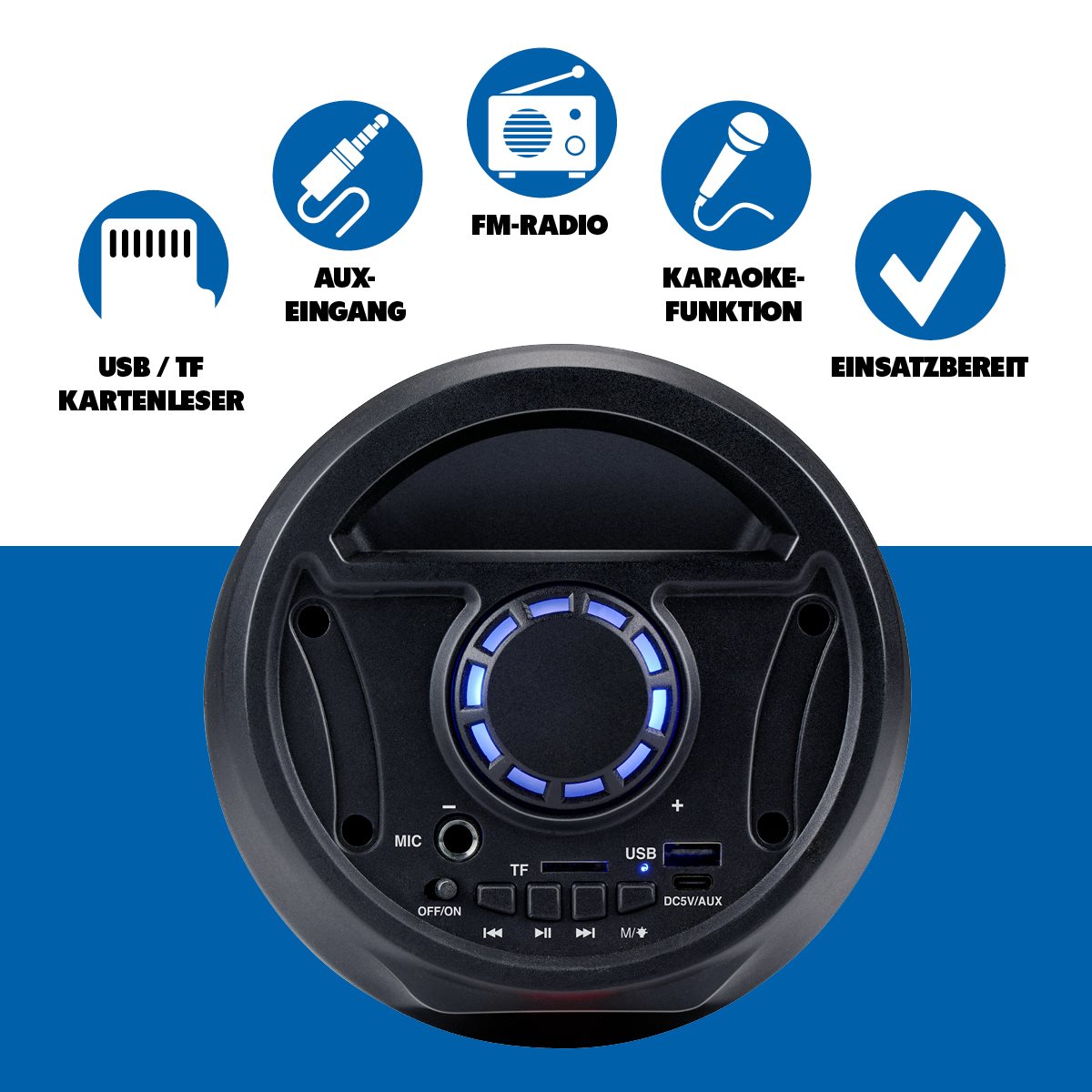 Bluetooth Speaker RGB Licht - maximondo