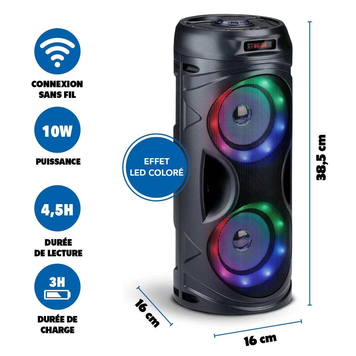 Bluetooth Speaker RGB Licht - maximondo