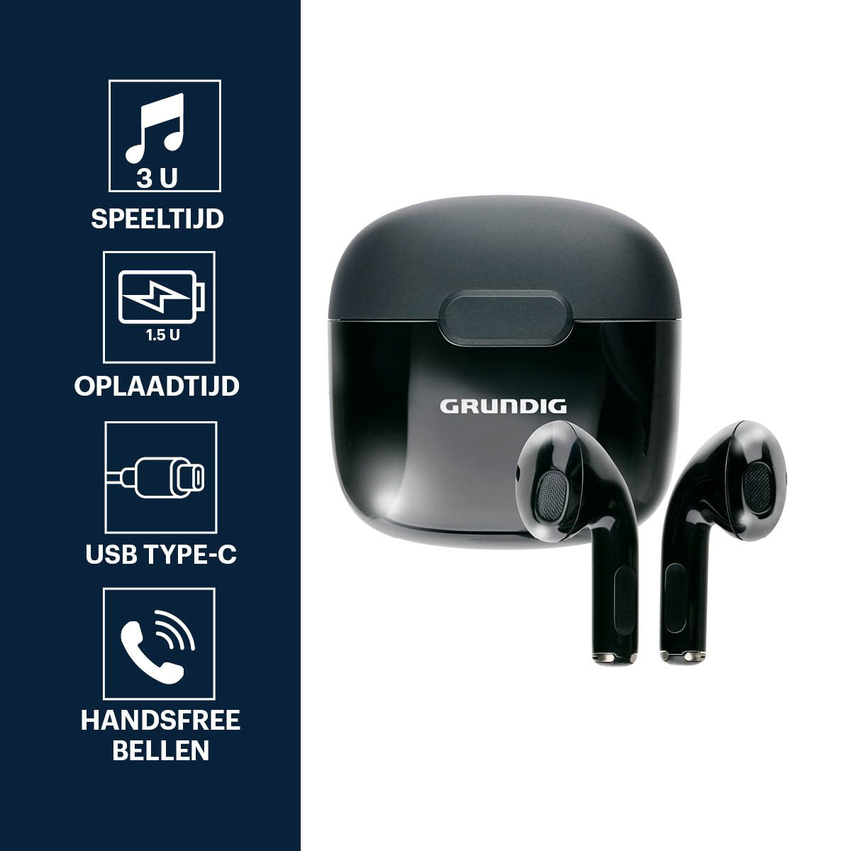 Grundig Draadloze Oordopjes 200mAh - maximondo