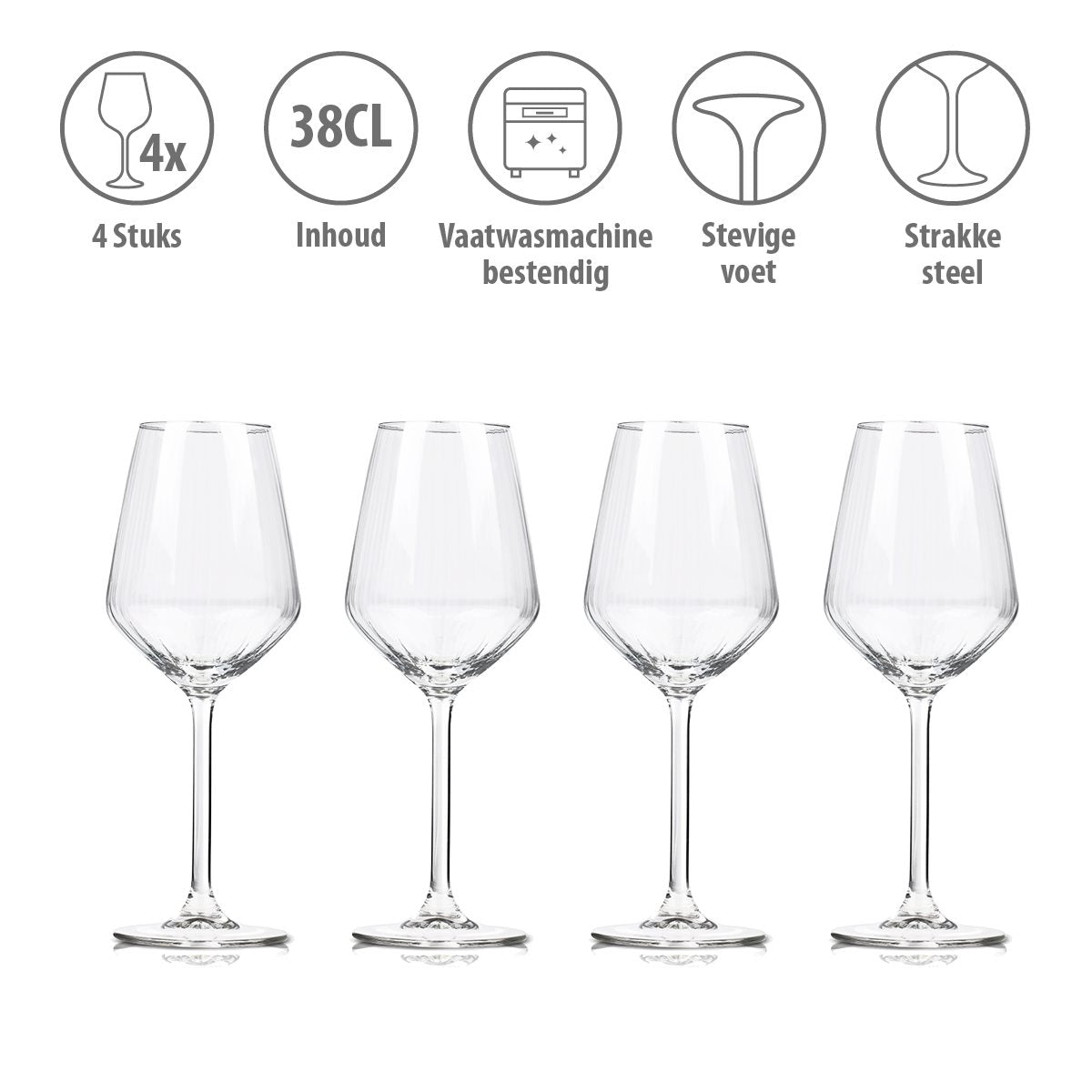 alpina Wijnglazen Witte Wijn - Set 38cl - maximondo