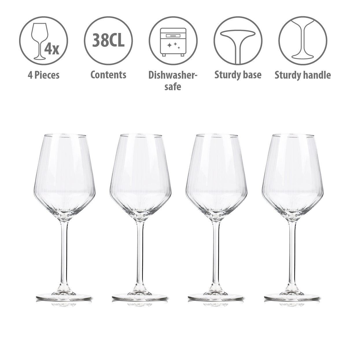 alpina Wijnglazen Witte Wijn - Set 38cl - maximondo