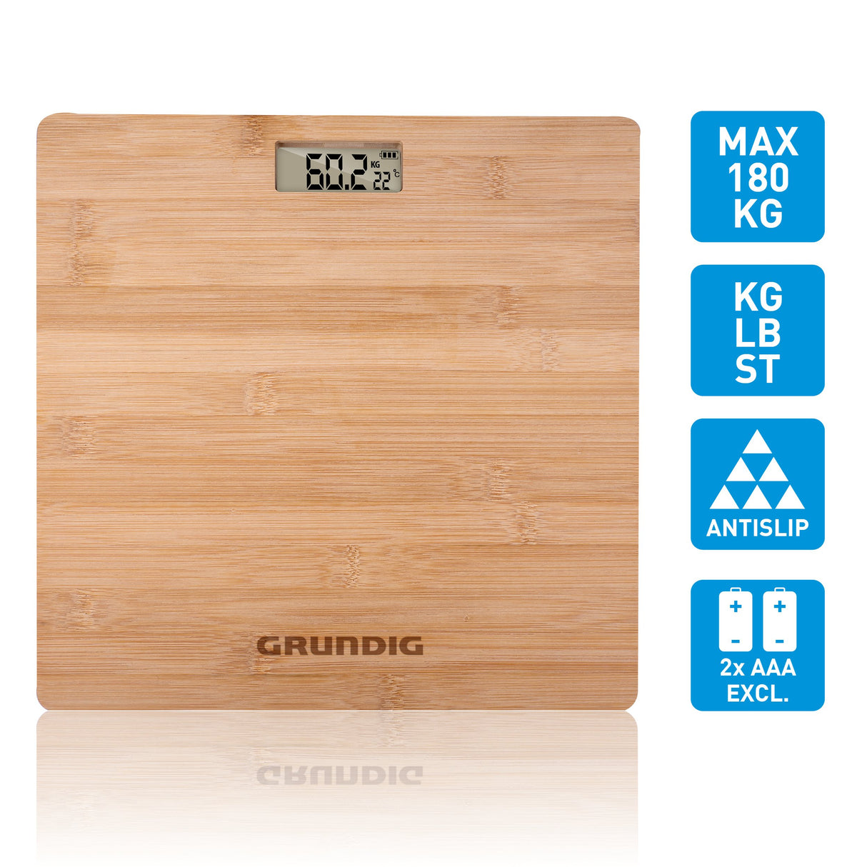 Grundig Weegschaal Personenweegschaal tot 180kg - maximondo