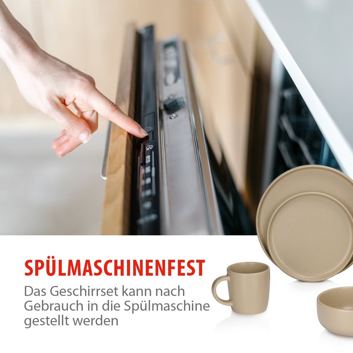 alpina Serviesset 16Delig - Aardewerk - Zand - maximondo