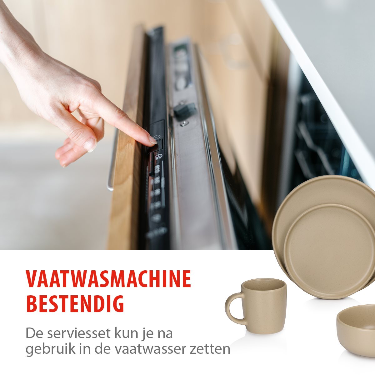 alpina Serviesset 16Delig - Aardewerk - Zand - maximondo