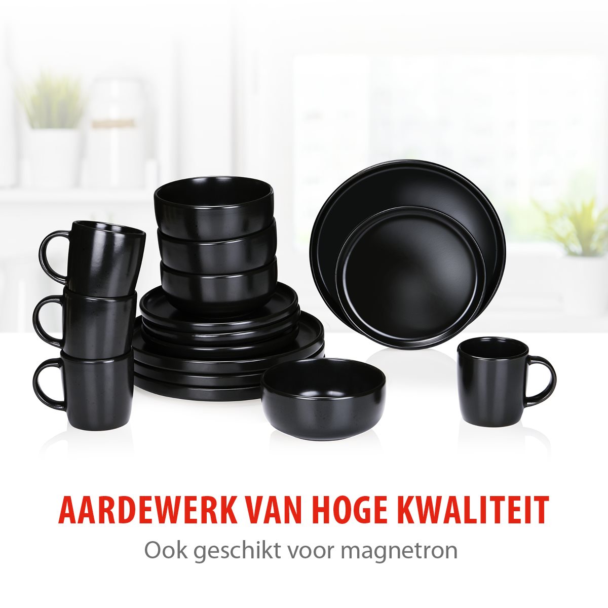 alpina Serviesset 4 Persoons - Aardewerk Servies 16-Delig - maximondo