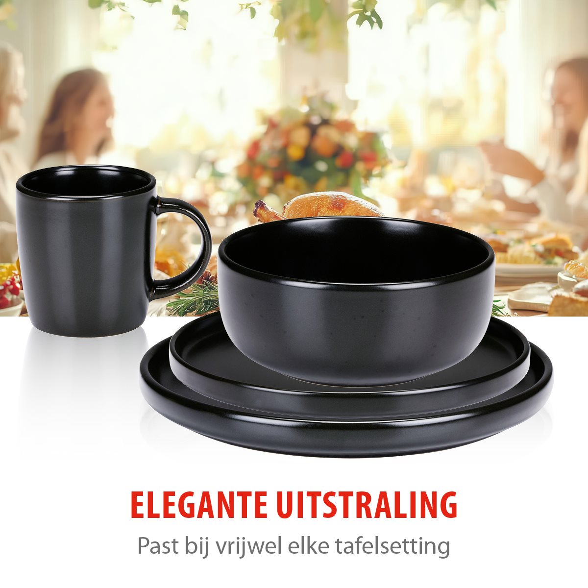 alpina Serviesset 4 Persoons - Aardewerk Servies 16-Delig - maximondo