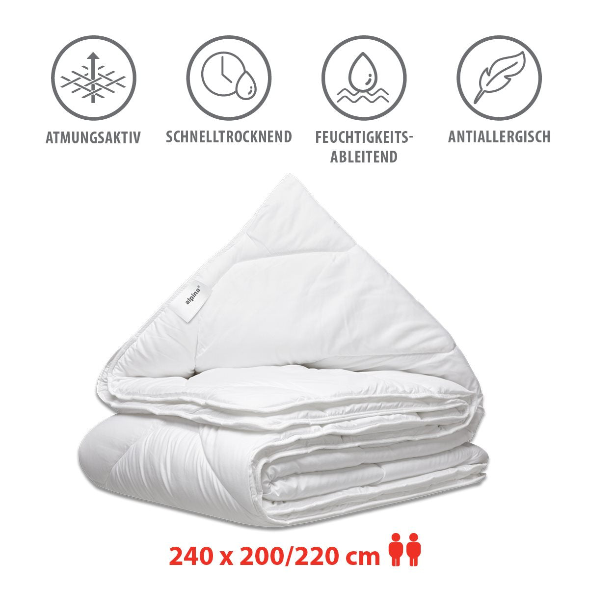 alpina Dekbed 240x200/220 cm - 4 Seizoenen - maximondo