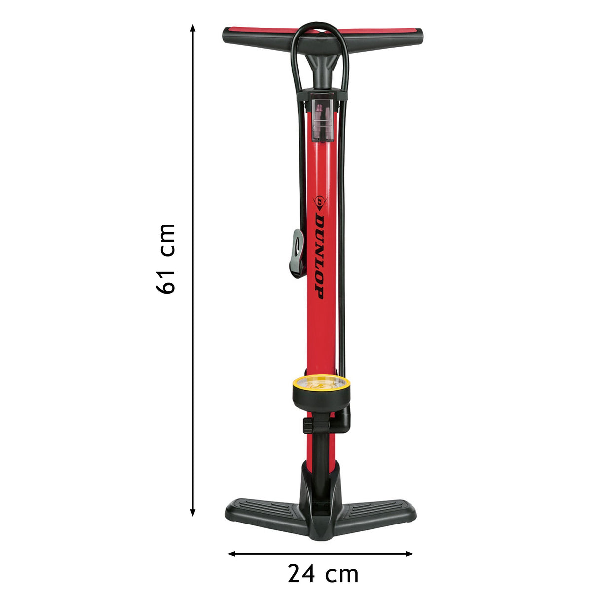Dunlop Fietspomp met Drukmeter - Staande Pomp - maximondo