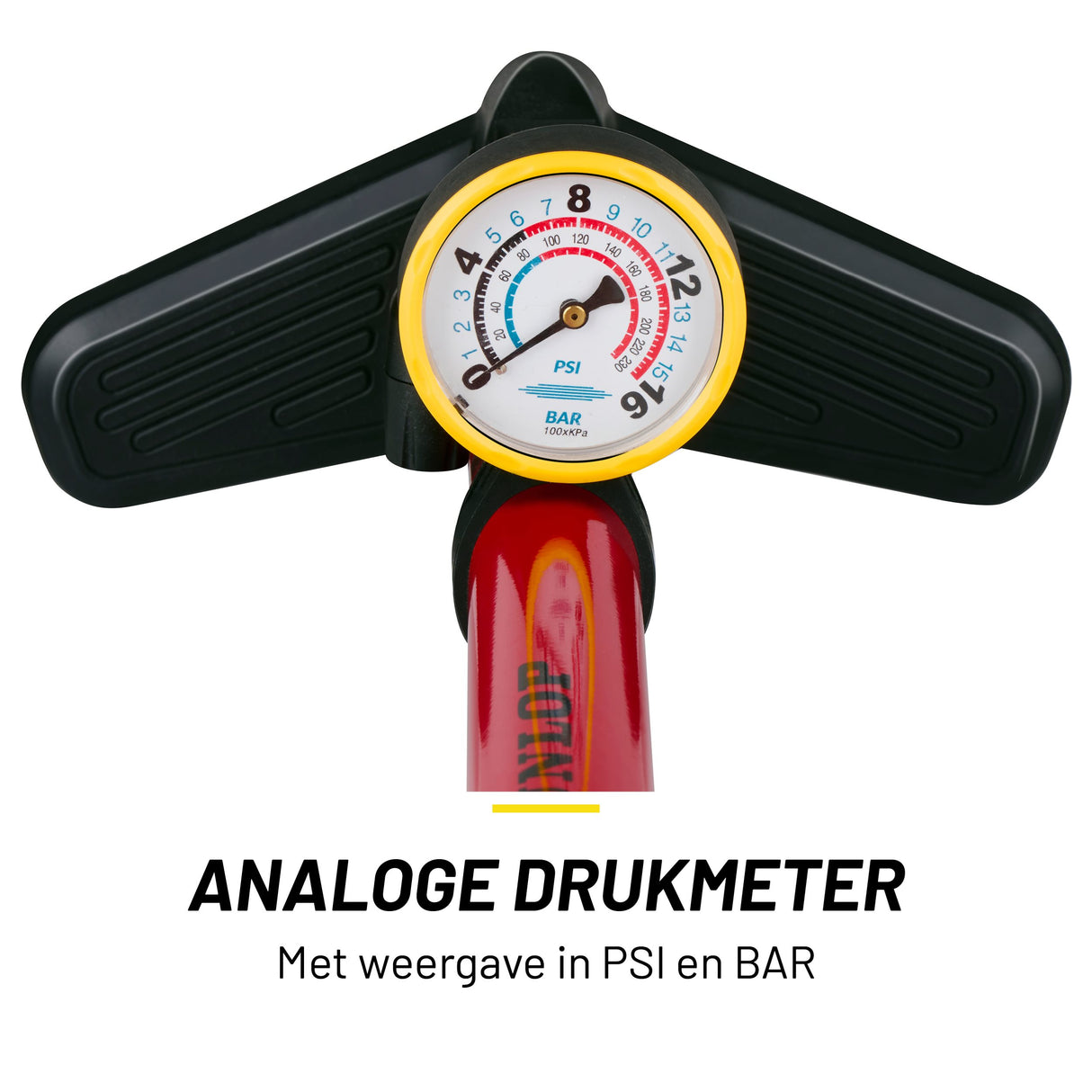 Dunlop Fietspomp met Drukmeter - Staande Pomp - maximondo