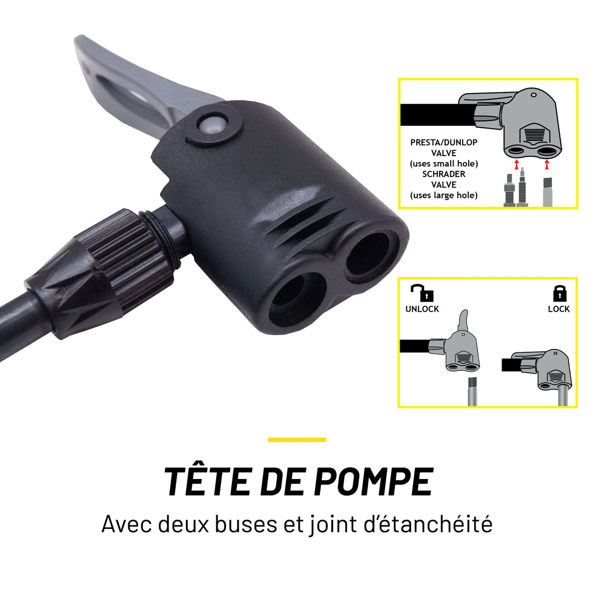 Dunlop Fietspomp met Drukmeter - Dunlop, Schrader en Frans Ventiel - maximondo