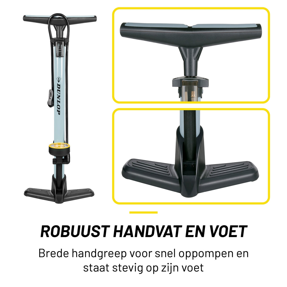 Dunlop Fietspomp met Drukmeter - Dunlop, Schrader en Frans Ventiel - maximondo