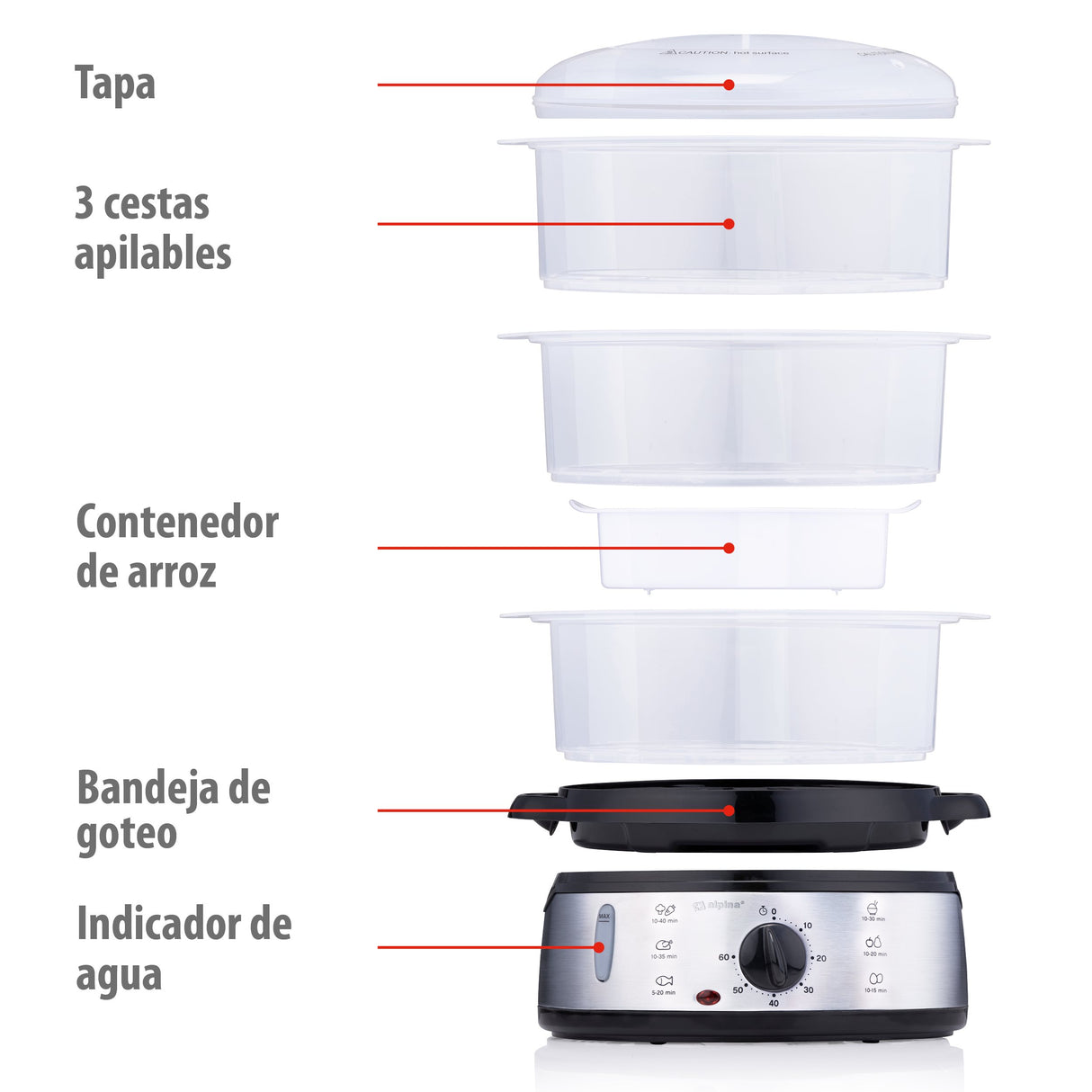 alpina Stoomkoker 9L 800W - maximondo