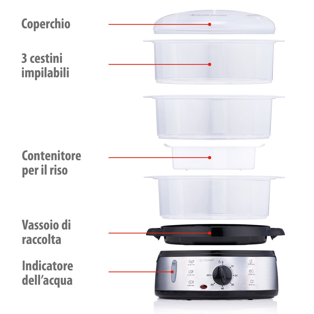 alpina Stoomkoker 9L 800W - maximondo