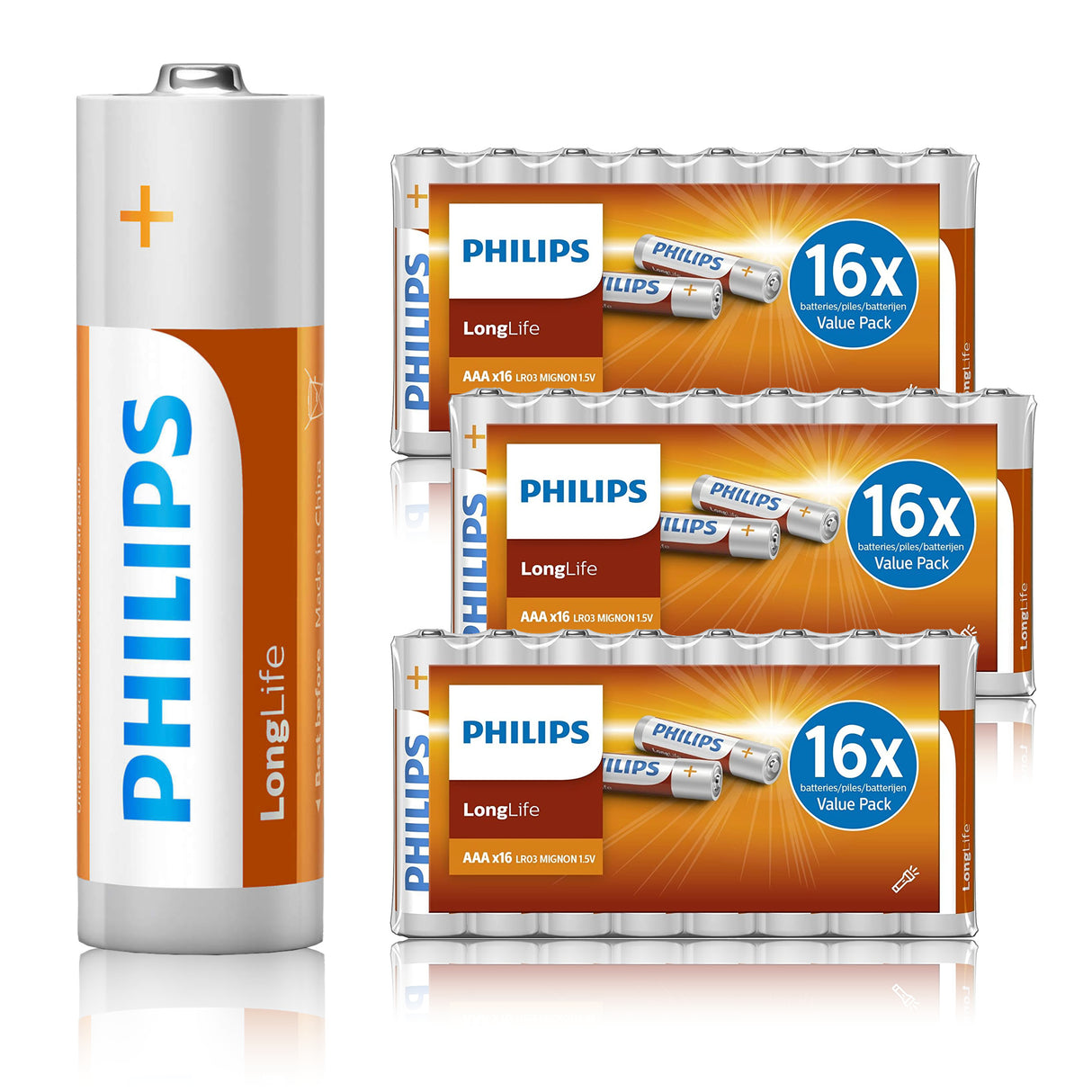 Philips AAA Batterijen, 48 Stuks - maximondo