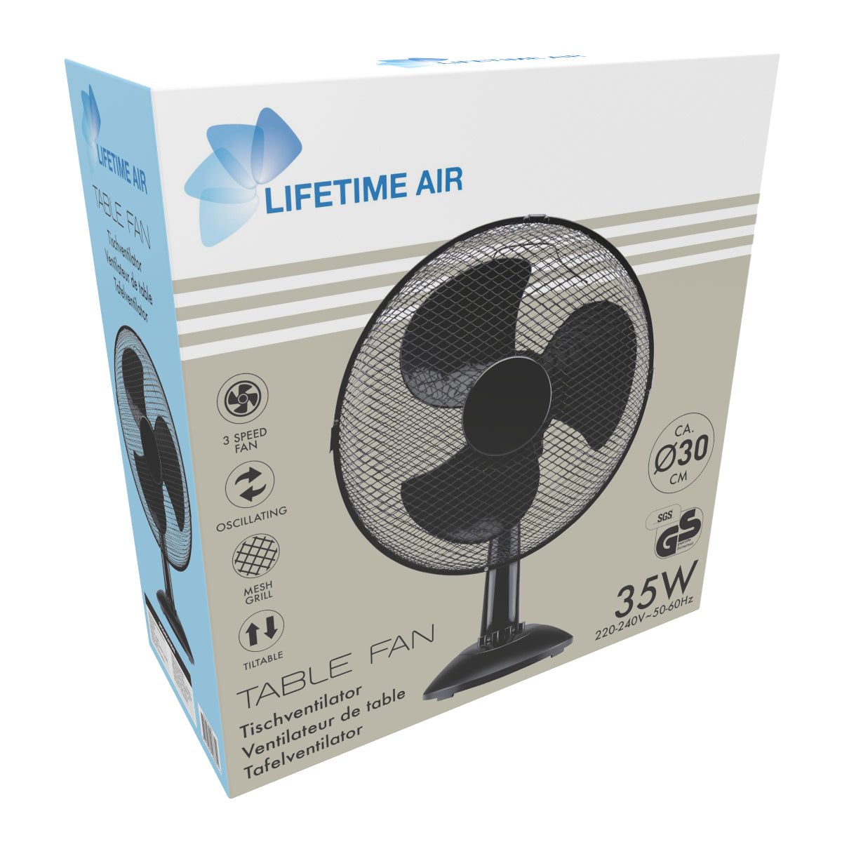 Lifetime Air Tafelventilator 35W Zwart - maximondo