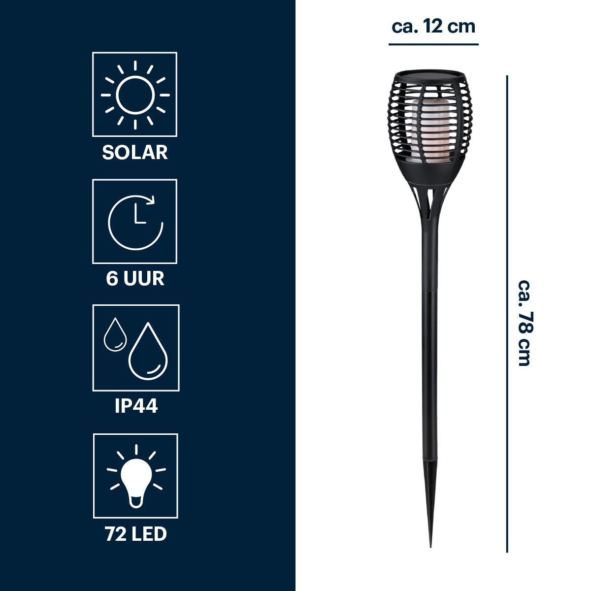 Grundig Solar Tuinfakkel 72cm