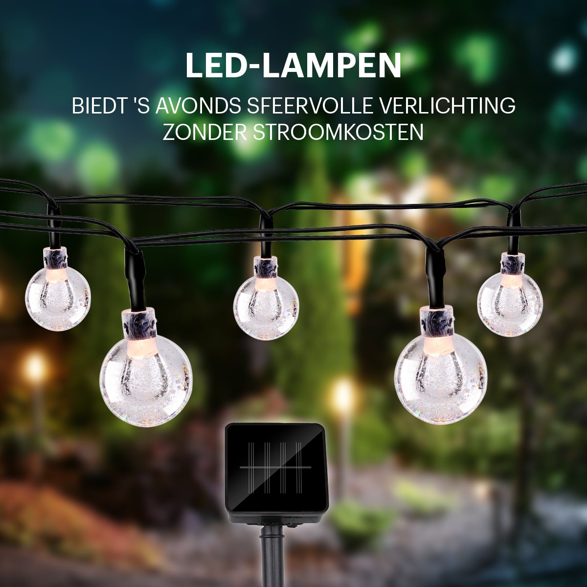 Grundig Solar Lichtslinger 6,9M - 50 LED Bollen - maximondo