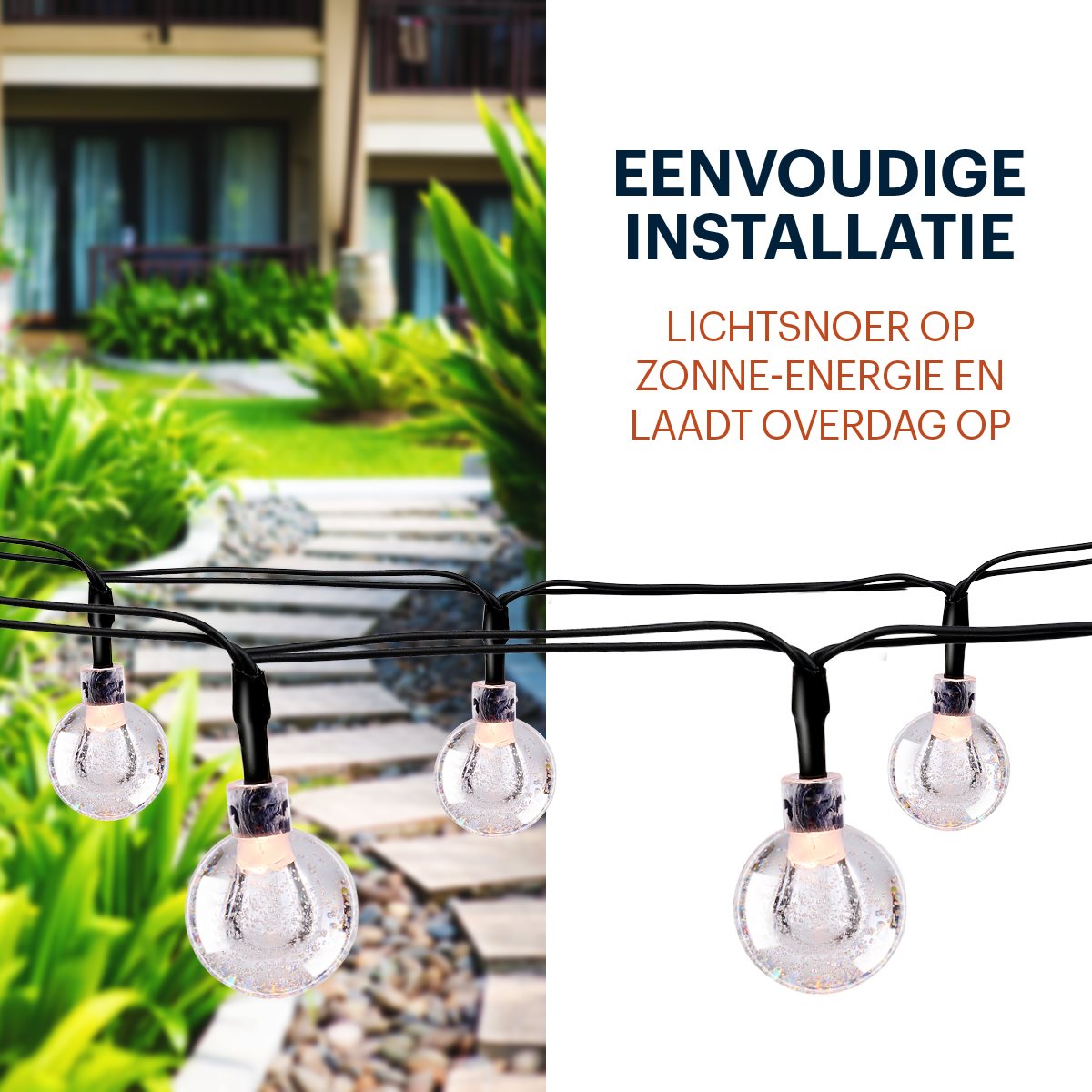 Grundig Solar Lichtslinger 6,9M - 50 LED Bollen - maximondo