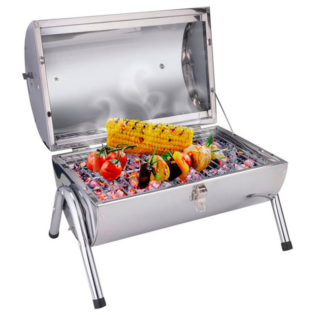 BBQ Collection Houtskoolbarbecue - Cilinder - Chroom - maximondo