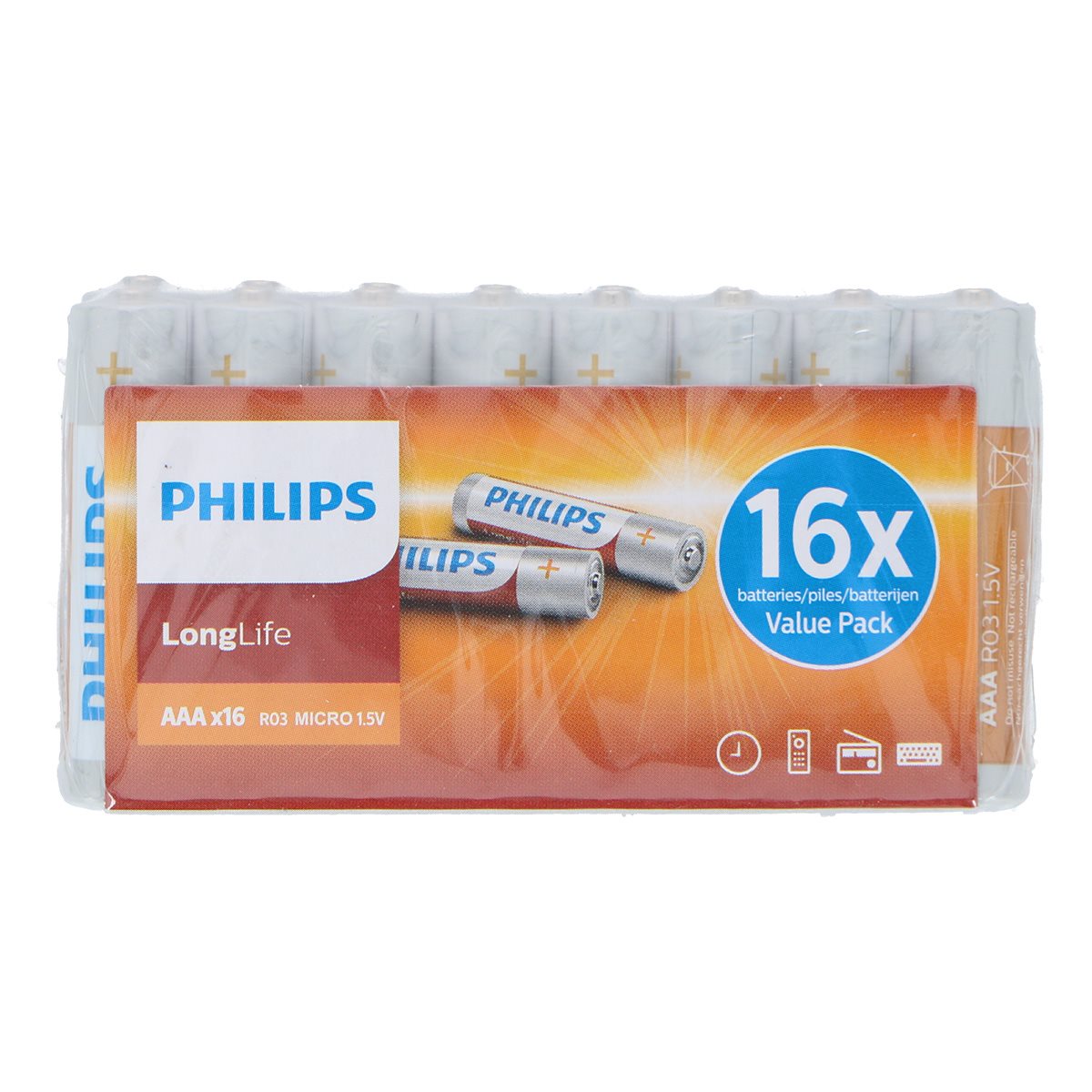 Philips AAA LongLife Batterijen 16 Stuks - maximondo