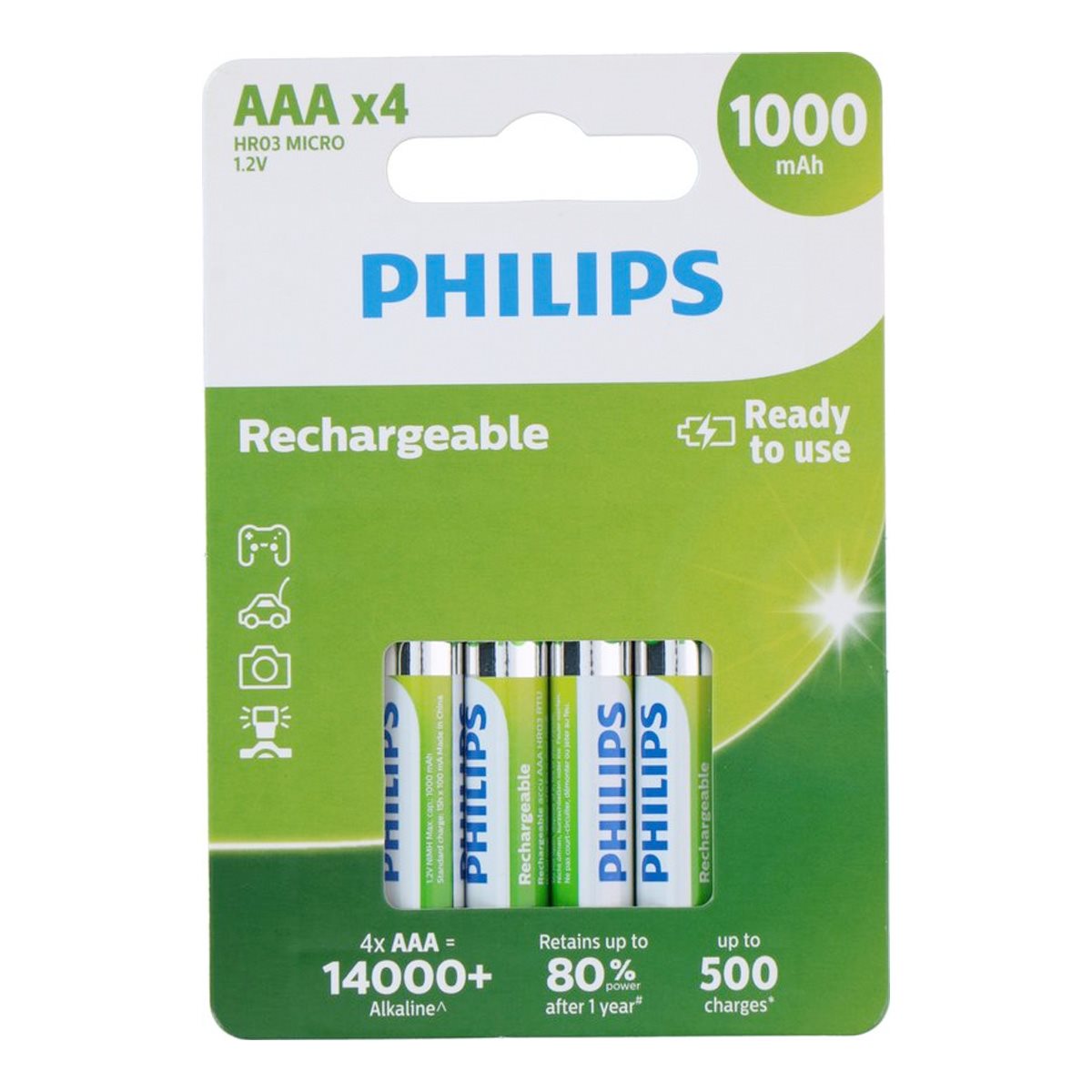 Philips 4x AAA NiMH 1.2V - maximondo