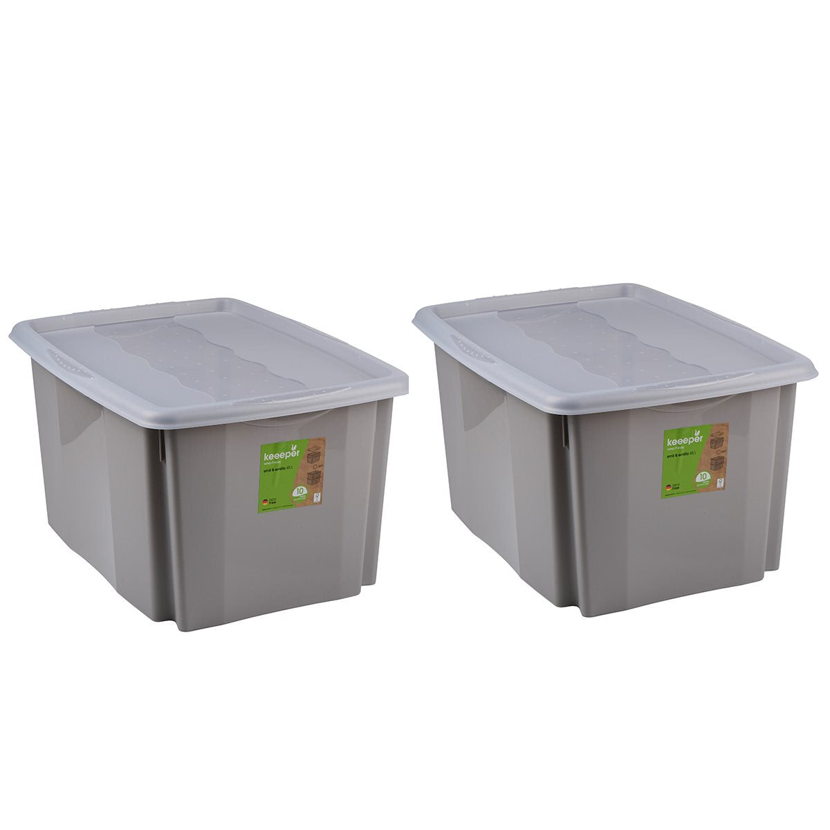 Opbergbox met Deksel 45L Grijs - maximondo