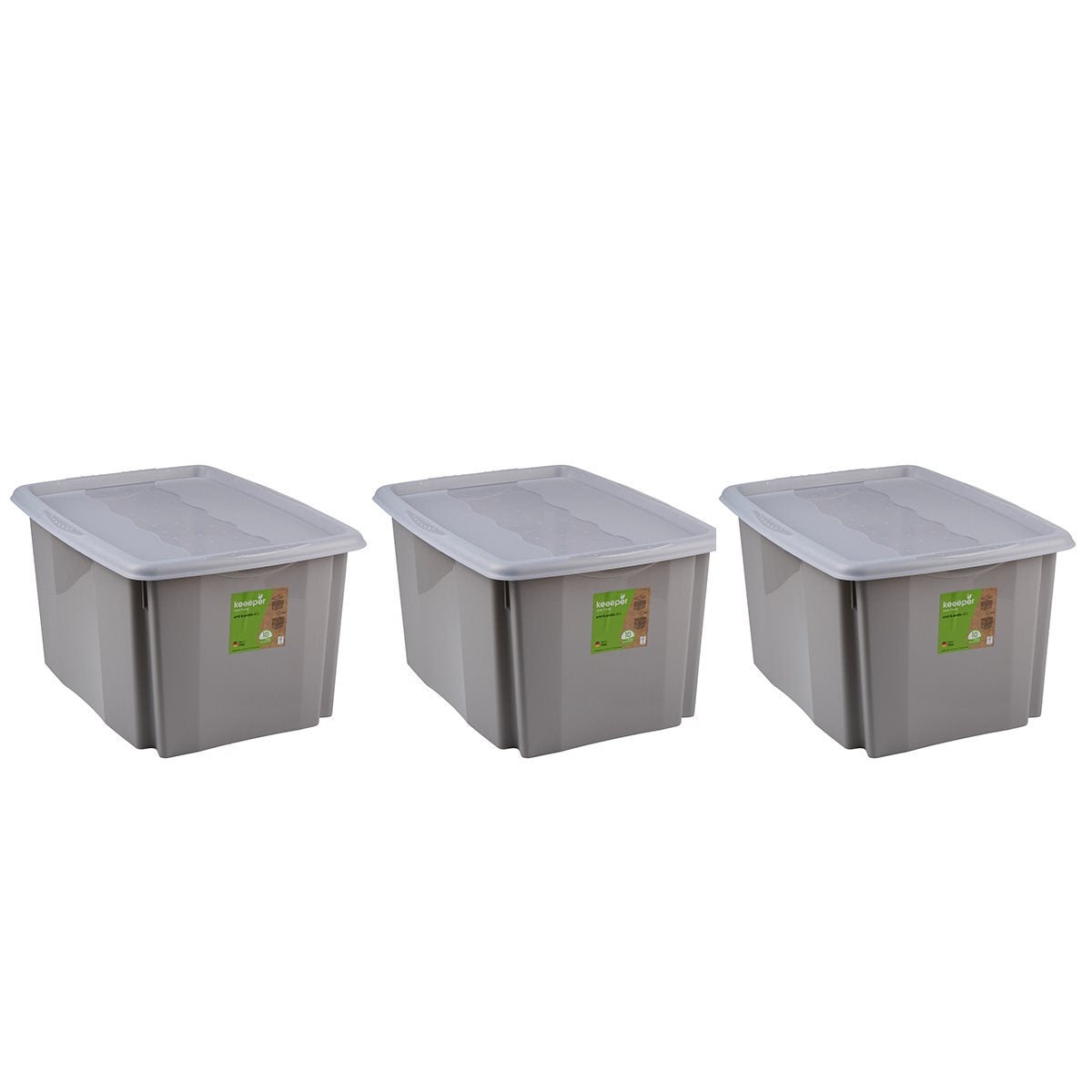 Opbergbox met Deksel 45L Grijs - maximondo