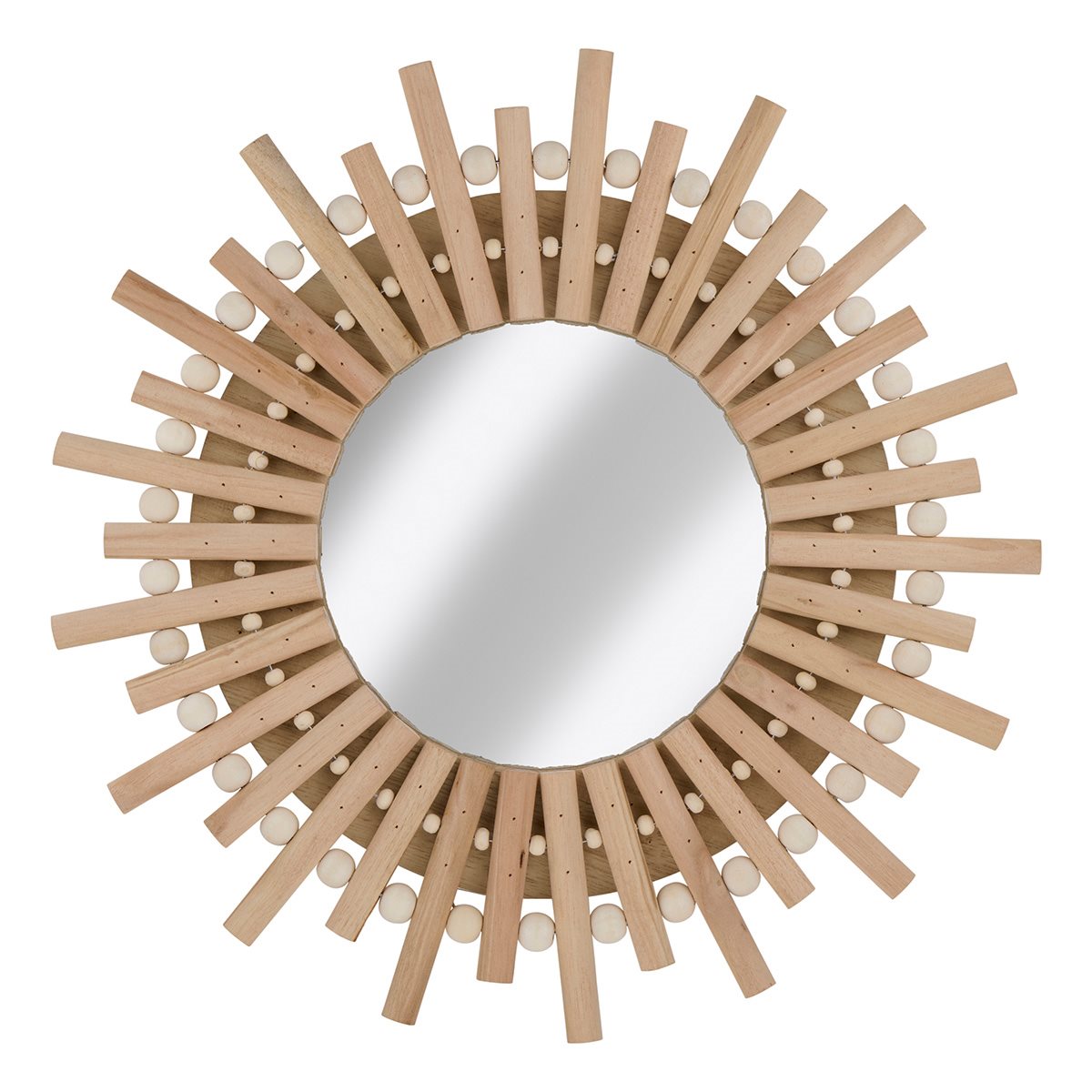 Arti Casa Wandspiegel - Ronde Spiegel Zon - 30cm - Hout - maximondo