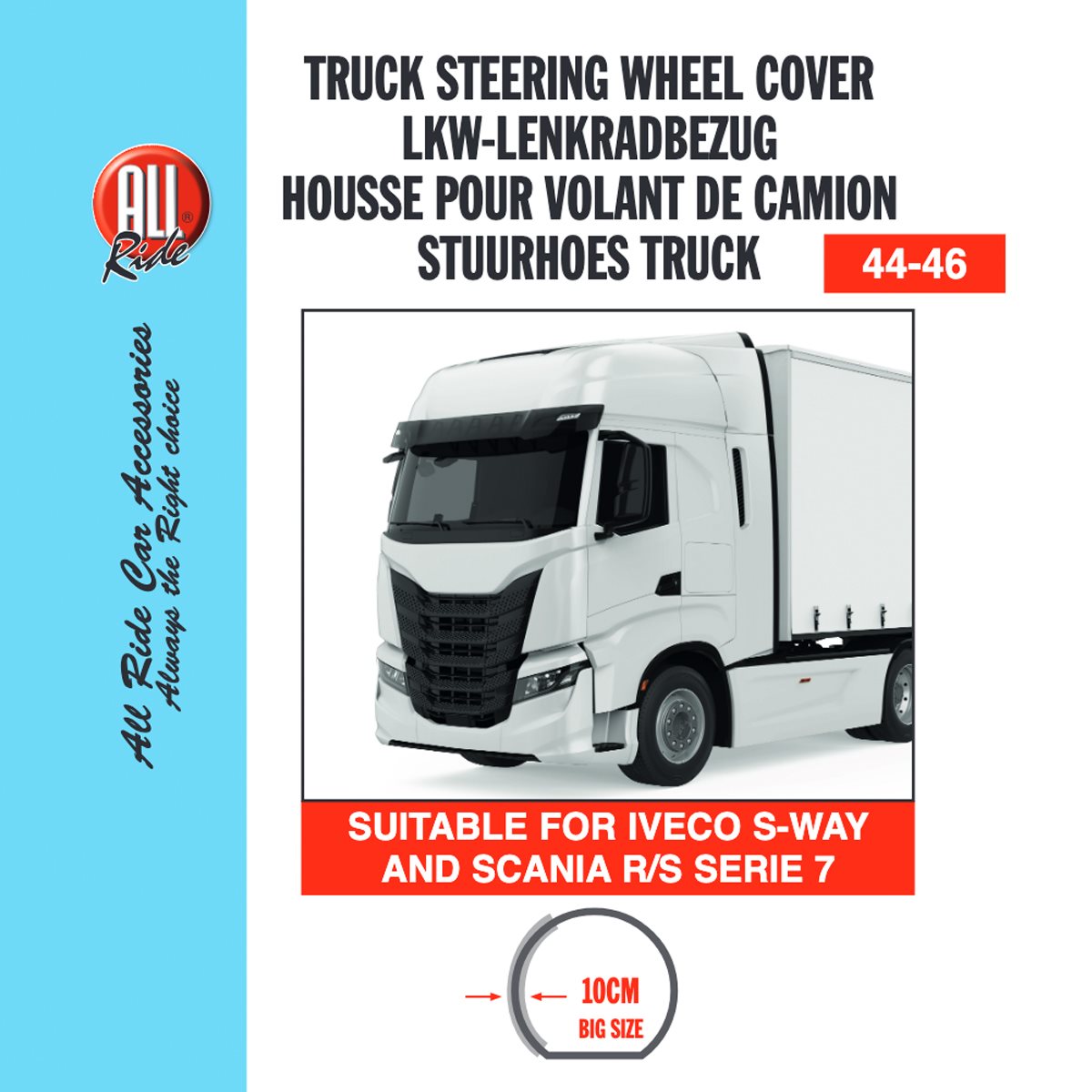 All Ride Stuurhoes 44-46CM Zwart/Wit - maximondo