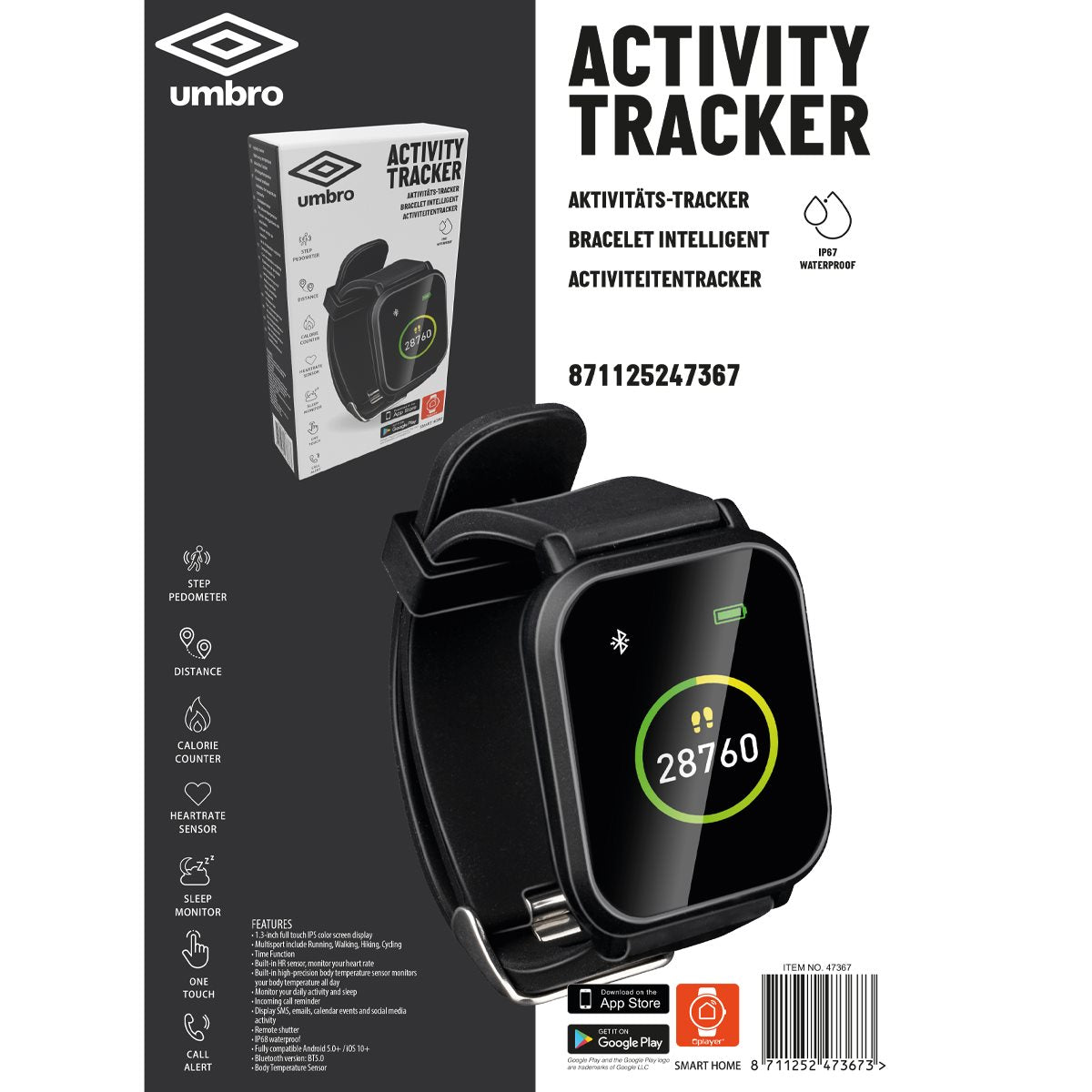 Umbro Activity Tracker Bluetooth Smartwatch - maximondo