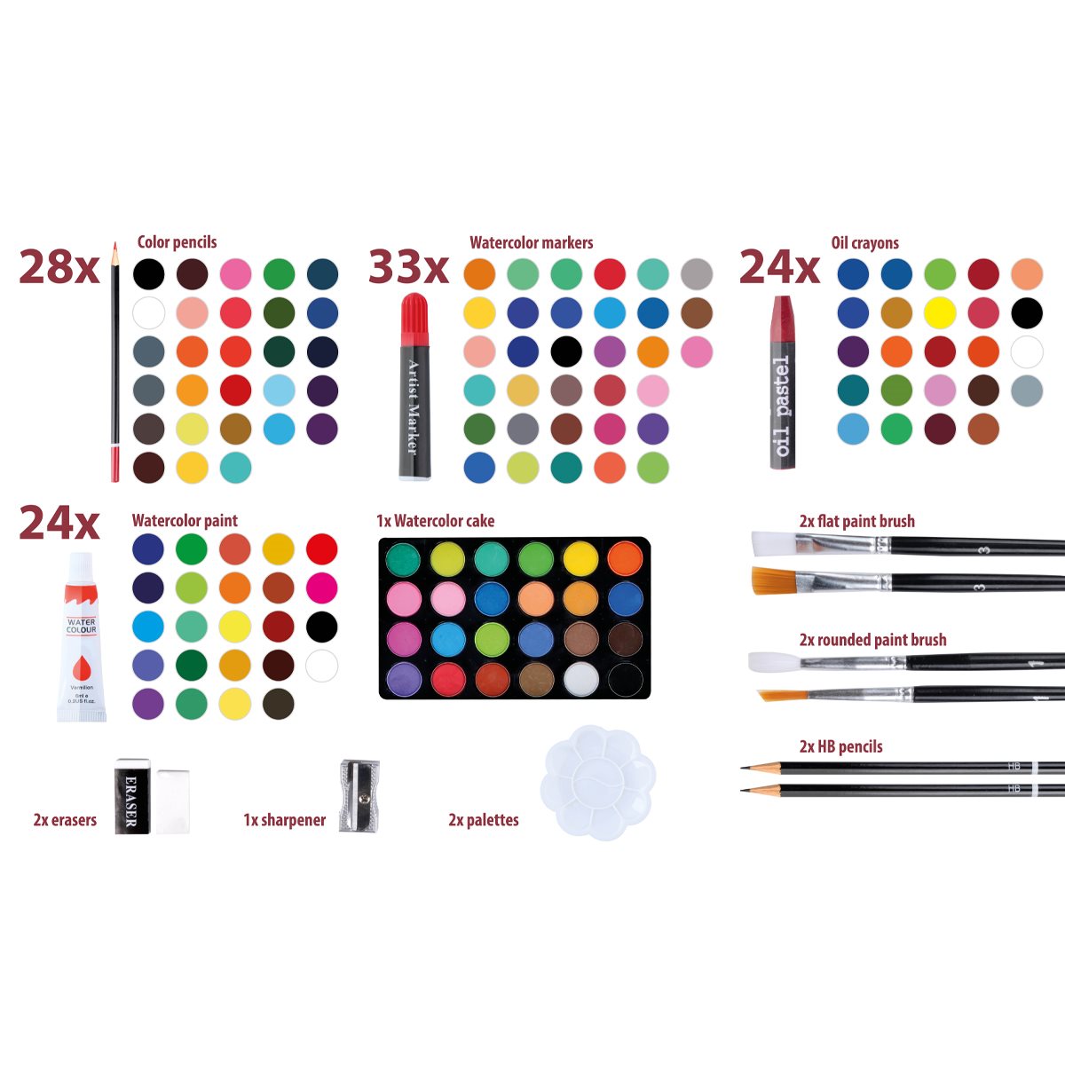 Artico 145Delige Tekendoos in Houten Koffer