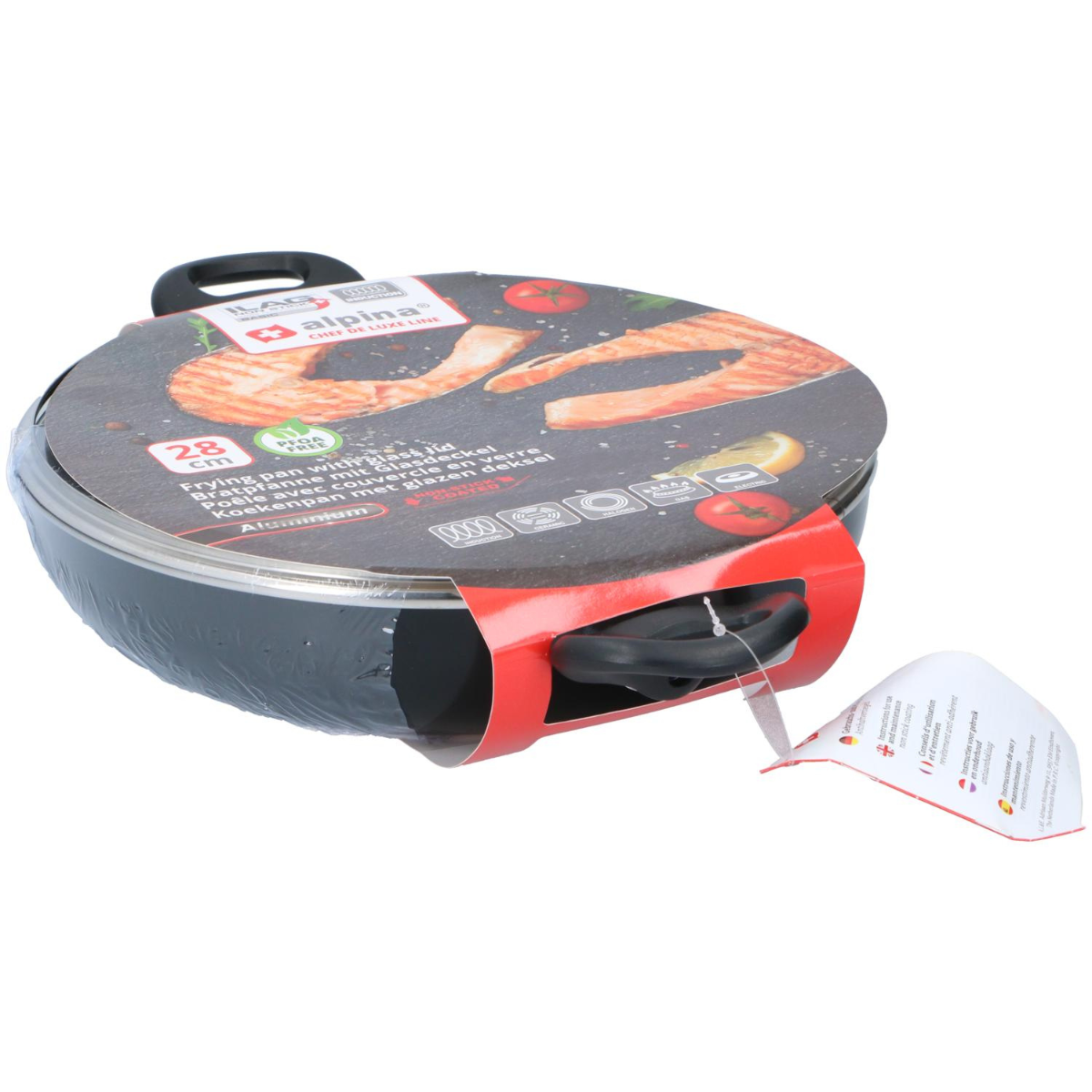 alpina Braadpan Ø28Cm Met Glazen Deksel - maximondo