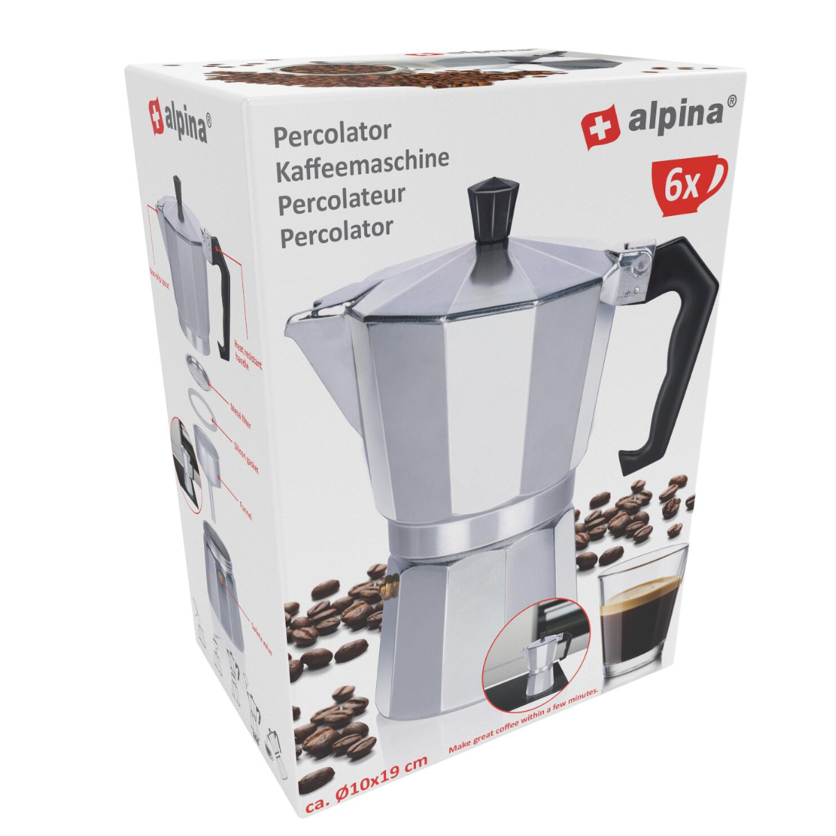 alpina Percolator - 1 Kop - Aluminium - maximondo