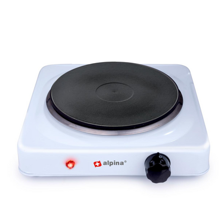 alpina Kachel 1 Pit 1500 W 25X28X7 Ø18 Inclusief Stekker Wit - maximondo