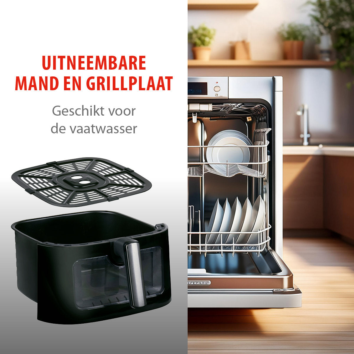 alpina Dubbele Airfryer XXL - Heteluchtfriteuse 9L - maximondo