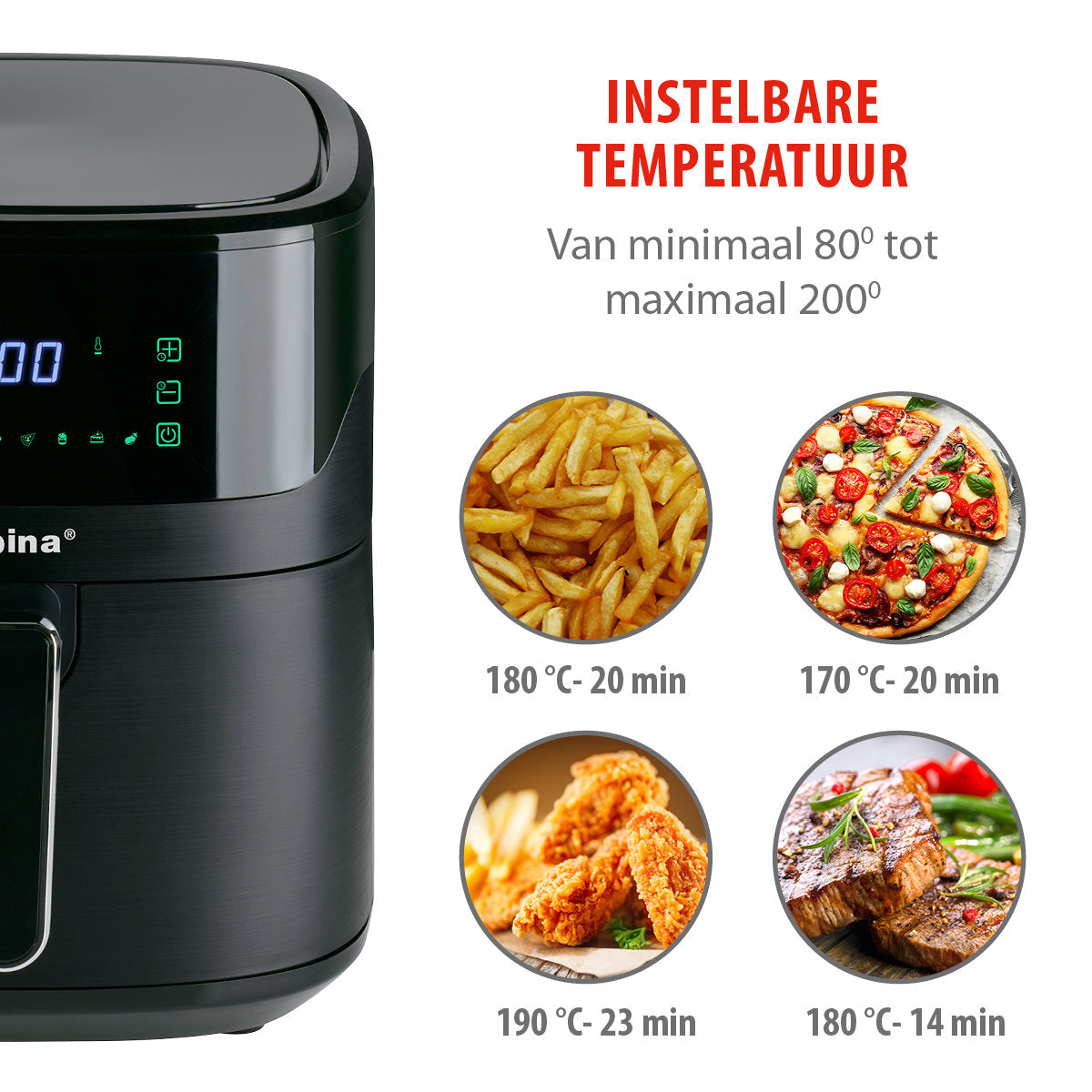 alpina Airfryer XL - Heteluchtfriteuse 6L - 2-5 Personen - maximondo