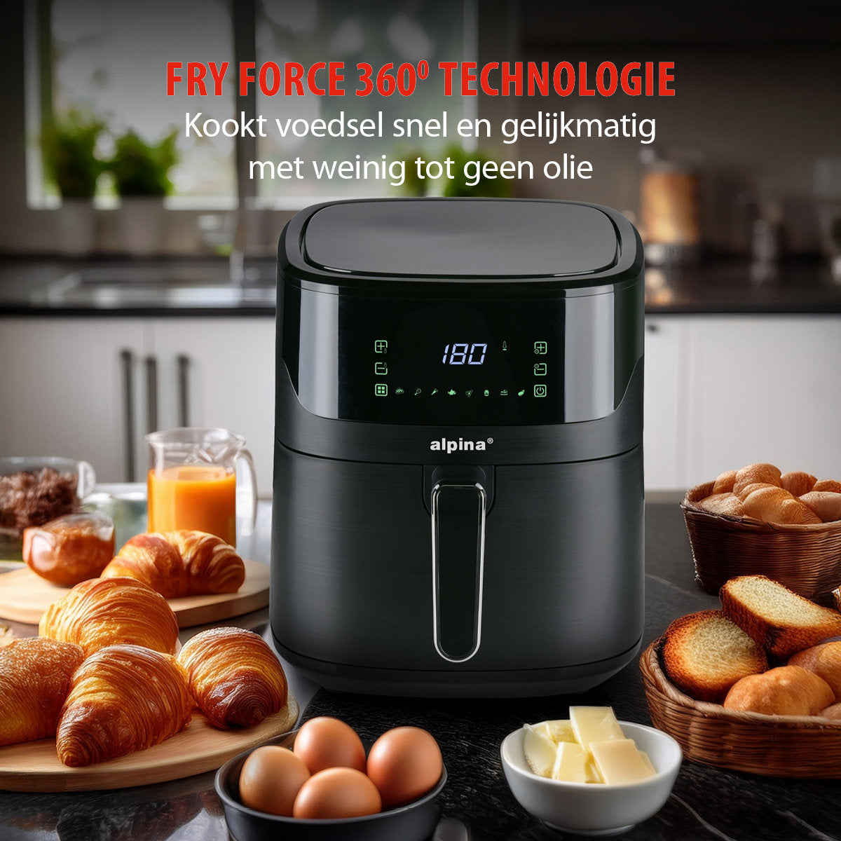 alpina Airfryer XL - Heteluchtfriteuse 6L - 2-5 Personen - maximondo