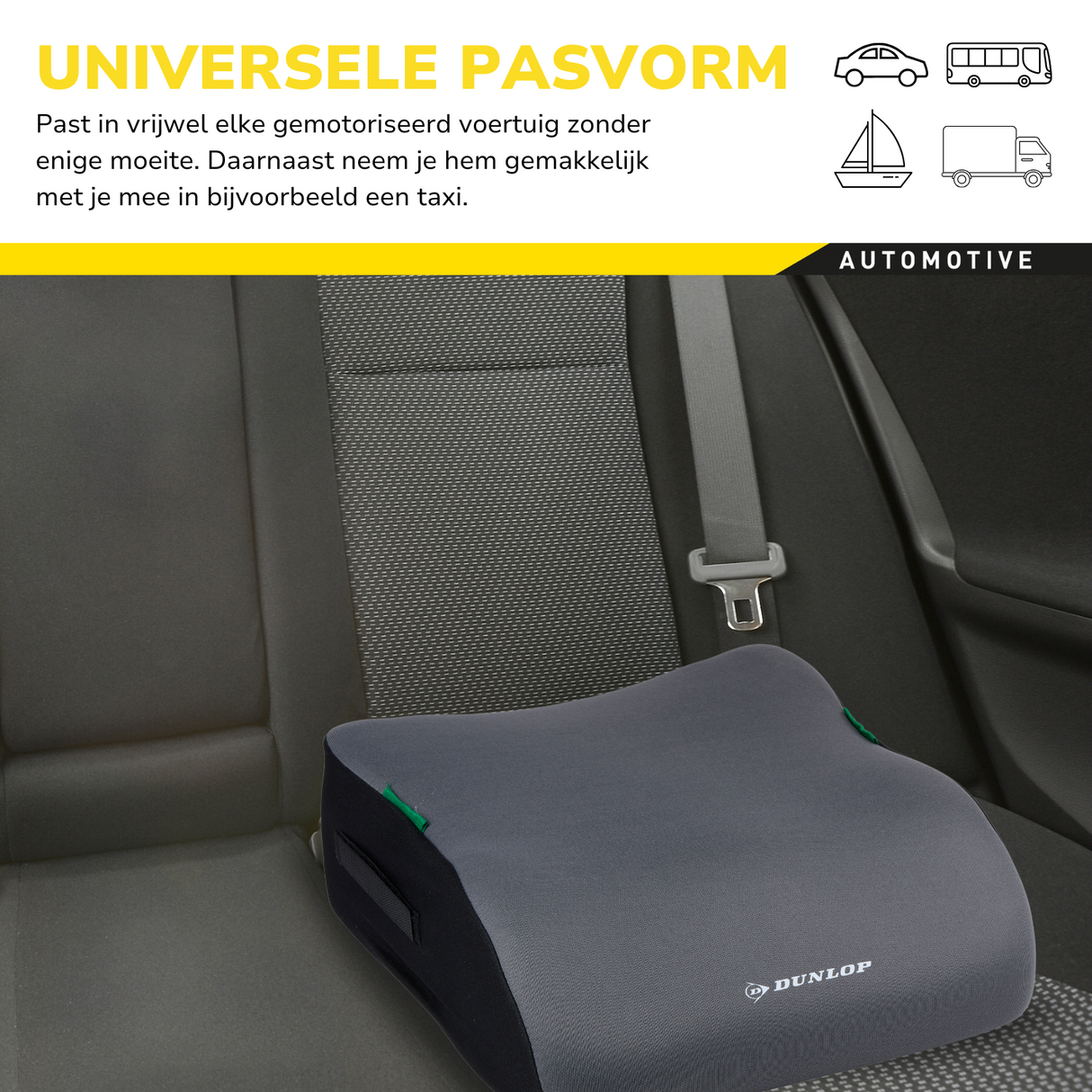 Dunlop Kinderzitje Grijs - Stoelverhoger UN ECE R129 - maximondo