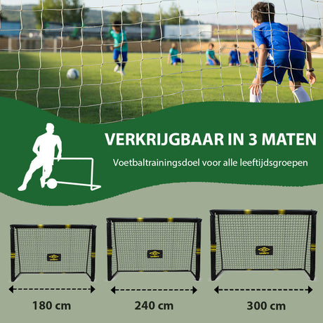 Umbro Voetbaldoel - Metaal - Zwart/Geel - maximondo