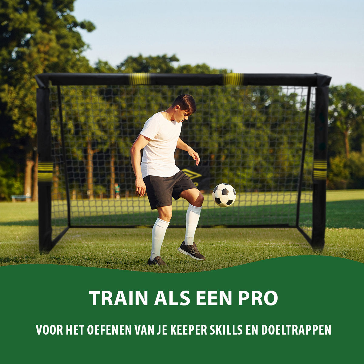 Umbro Voetbaldoel - Metaal - Zwart/Geel - maximondo