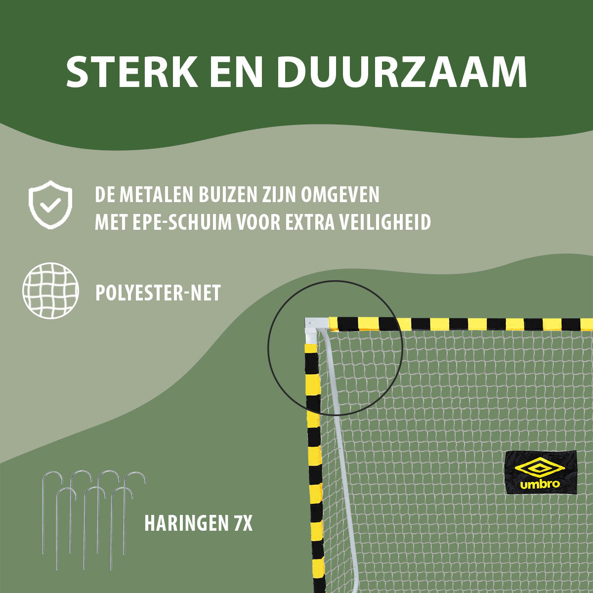 Umbro Voetbaldoel 300x200 cm - Zwart/Geel - maximondo