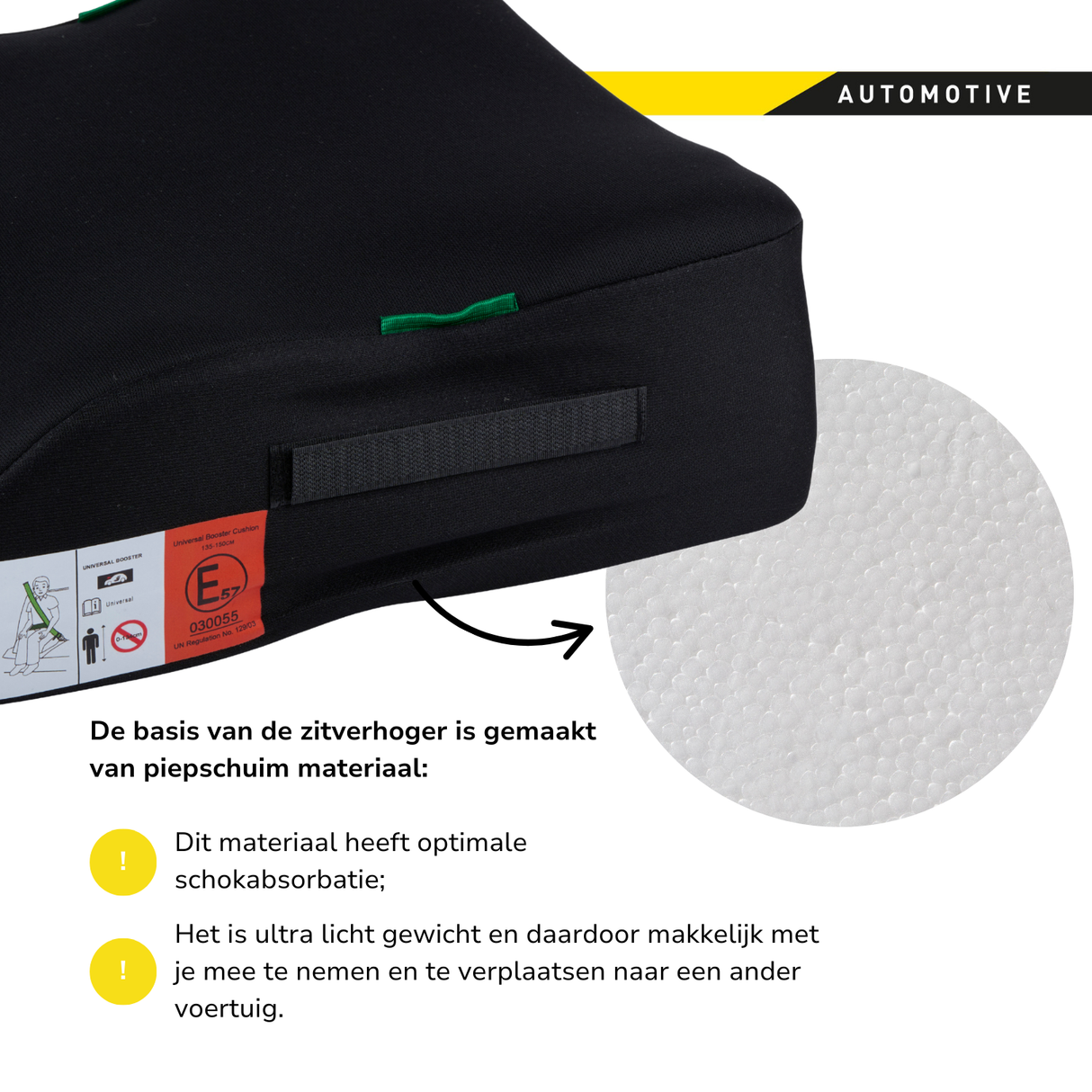 Dunlop Kinderzitje Zwart - Stoelverhoger UN ECE R129 - maximondo