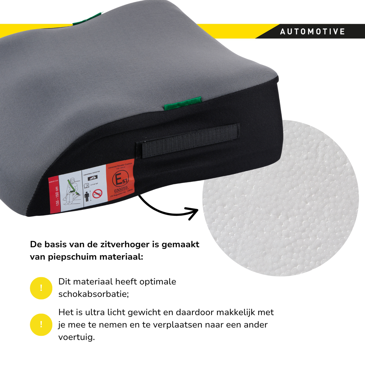 Dunlop Kinderzitje Grijs - Stoelverhoger UN ECE R129 - maximondo