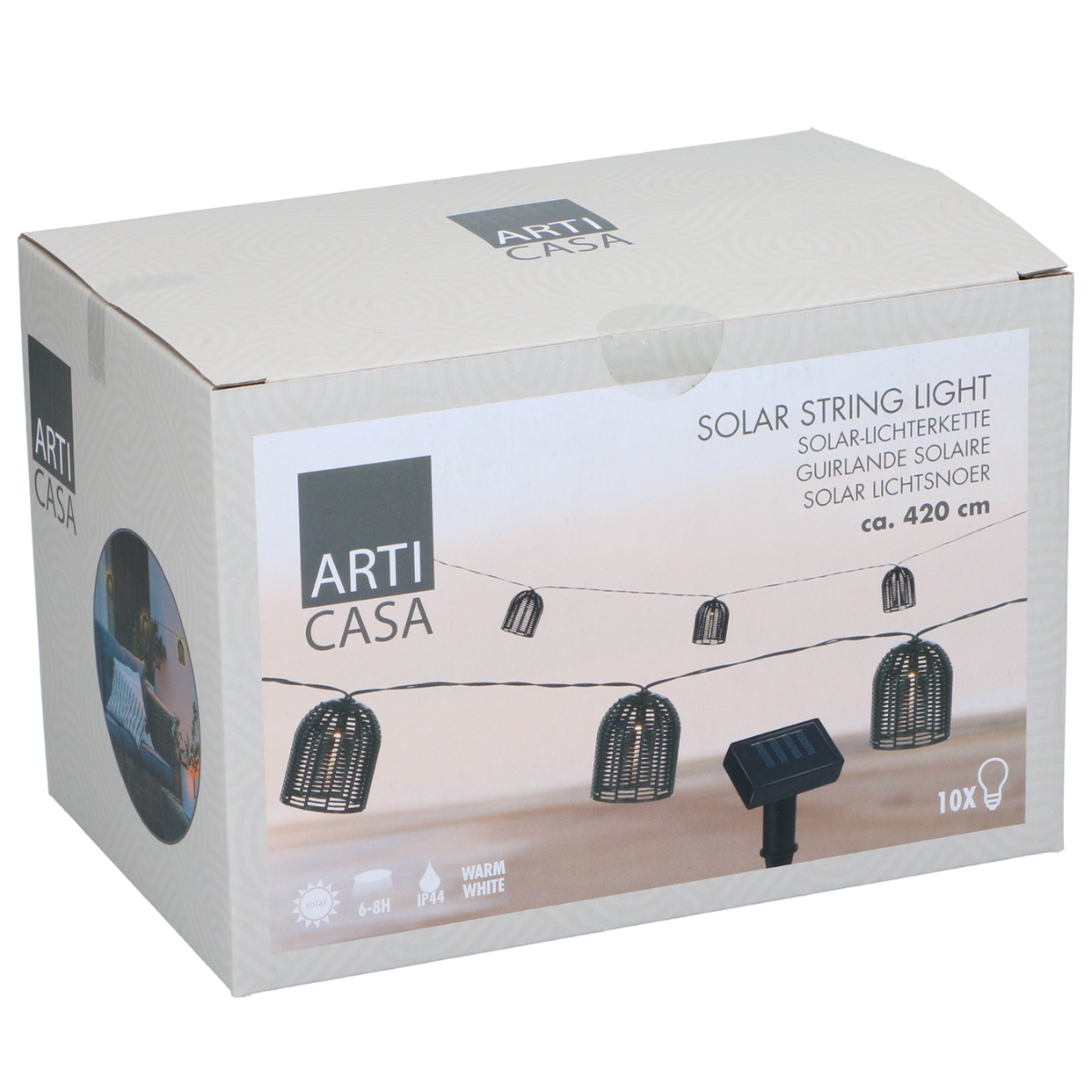 Arti Casa Tuinverlichting Solar – Solar Lichtsnoer met 10 LED-lampen - maximondo