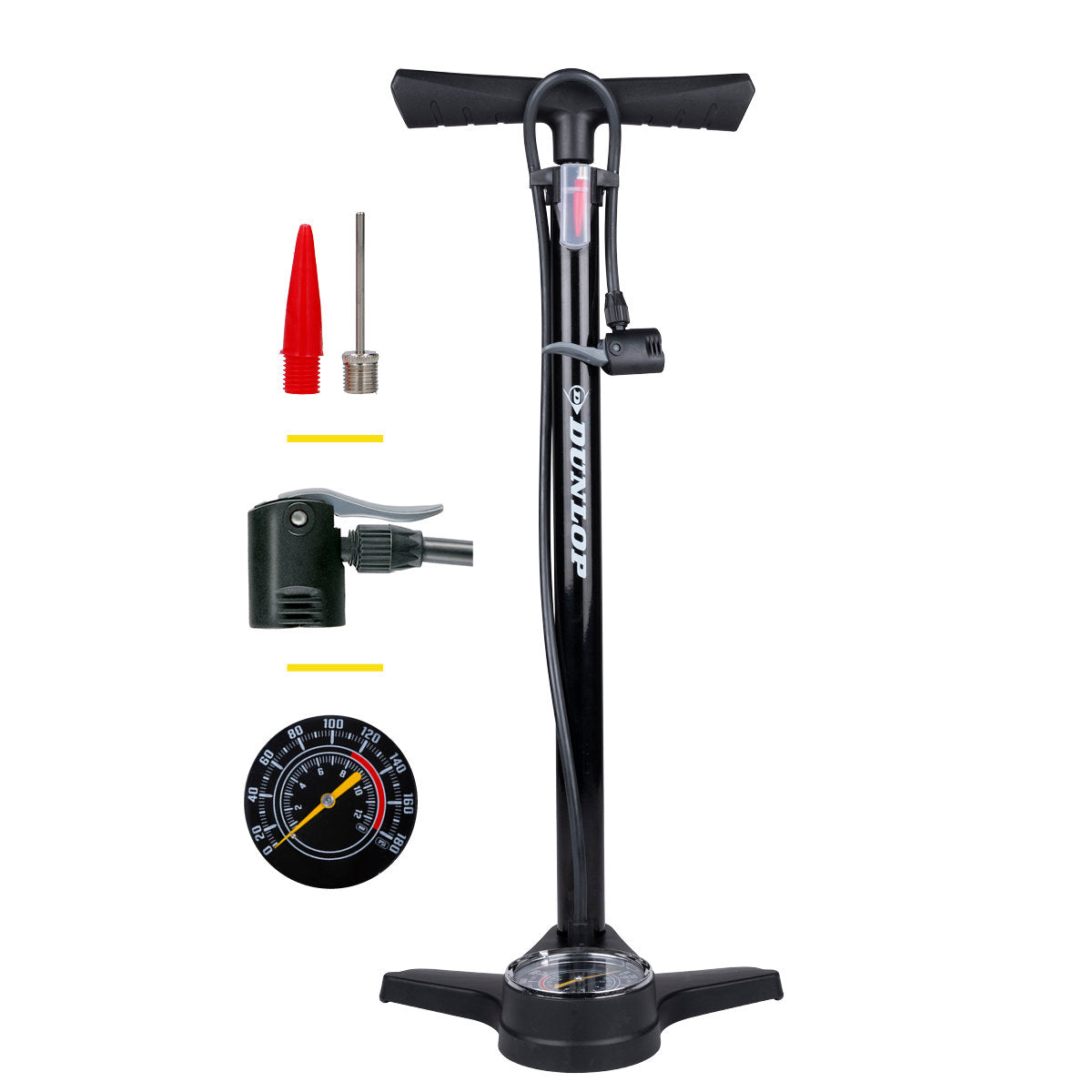Dunlop Fietspomp met Drukmeter - maximondo