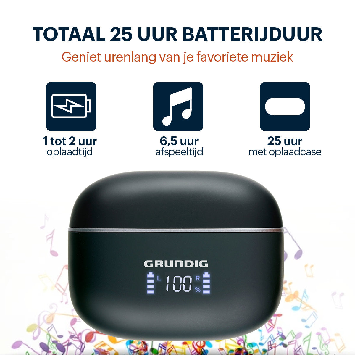 Grundig Draadloze Oordopjes 6,5 Uur - maximondo