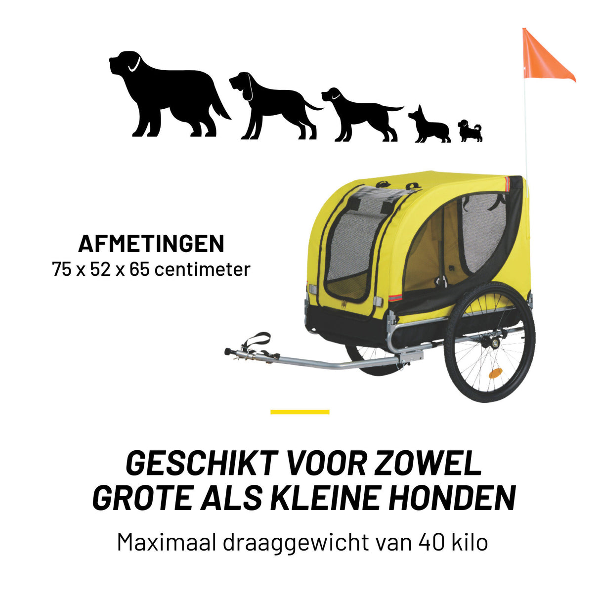 Dunlop Hondenfietskar - Fietskar Hond Max. 40KG - maximondo