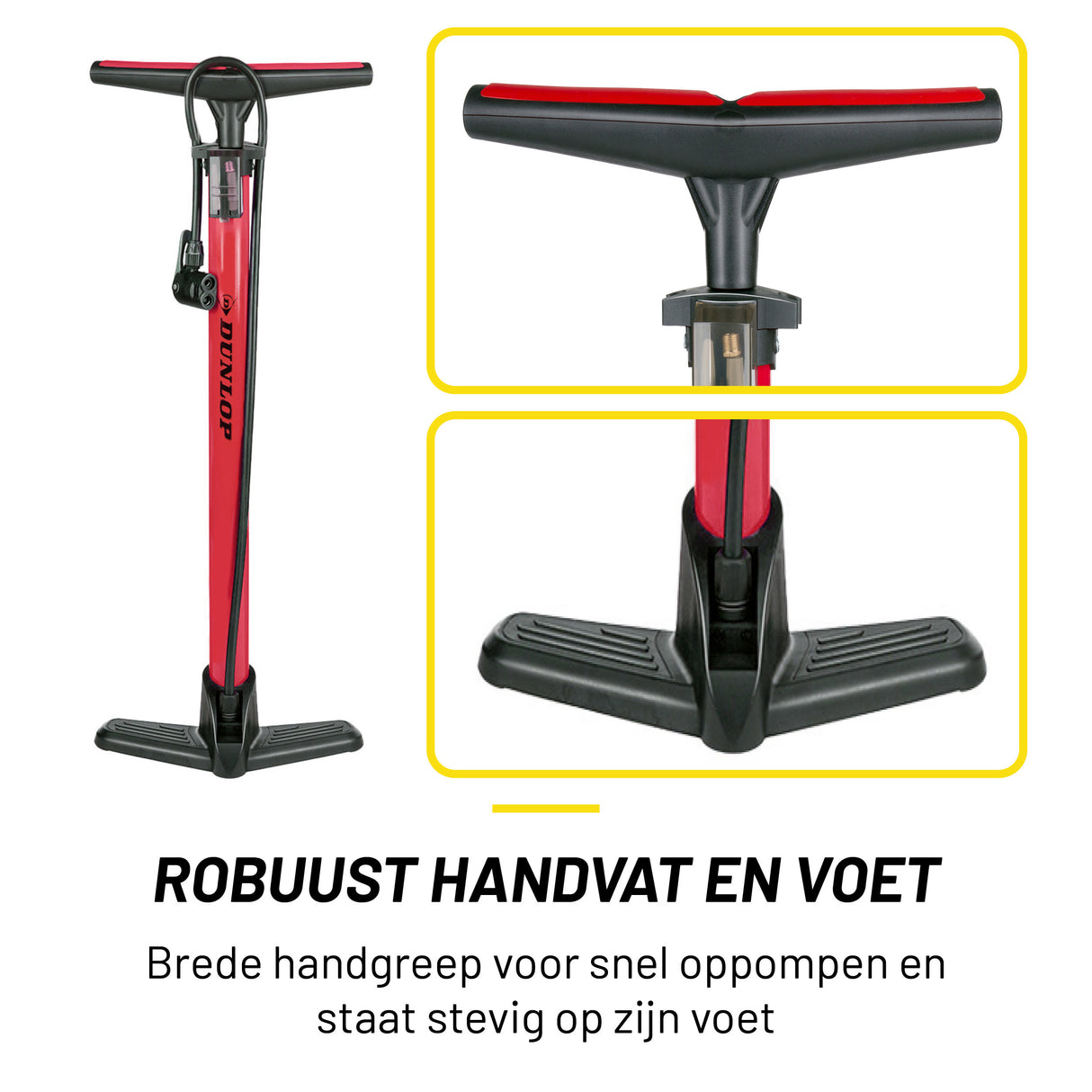 Dunlop Fietspomp - voor Dunlop, Schrader en Frans Ventiel - maximondo